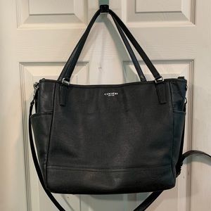 Coach Baby Bag Diaper Tote in Black Saffiano Leather